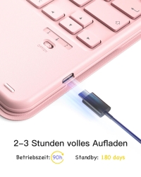 inateck N0001 pink Bluetooth-Tastatur-Hülle für iPad 11
