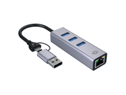 CONCEPTRONIC Adapter USB-C/-A3.0->GbE+3x-A3.0 5Gbs gr