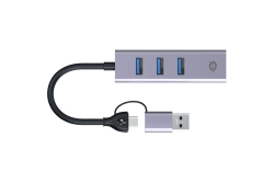 CONCEPTRONIC Adapter USB-C/-A3.0->GbE+3x-A3.0 5Gbs gr