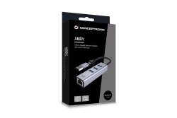 CONCEPTRONIC Adapter USB-C/-A3.0->GbE+3x-A3.0 5Gbs gr