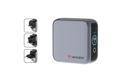 Verbatim Mini GaN Charger 3 Port 100W w Display (EU/UK/US)