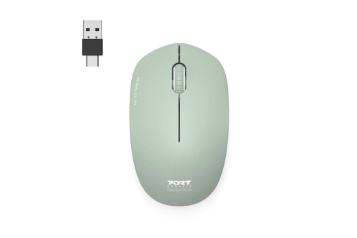 Port Maus kabellos USB-C/A grün Computermaus