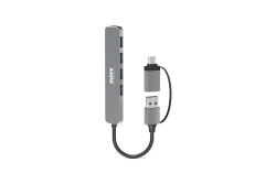 Port USB-C Hub 4 Port 3.0 5Gbps Verteiler Adapter grau