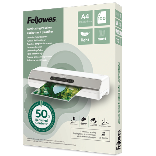 Fellowes Laminierfolie A6 Light Matt 100er Pack