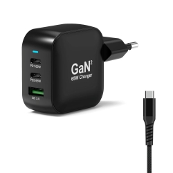 Port USB-C Ladegerät GaN 65W USB-C/A Schnellladegerät PD