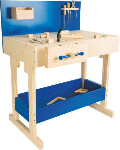 Kinderwerkbank Blau mit Zubehör