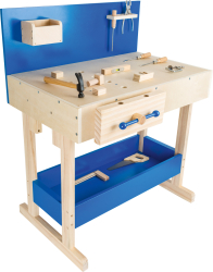 Kinderwerkbank Blau mit Zubehör