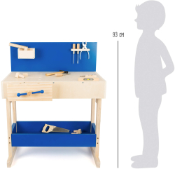 Kinderwerkbank Blau mit Zubehör