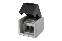 Equip Aufputzdose 2-Port Keystone ungeschirmt outdoor grau