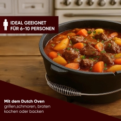 Gusskönig Eingebrannter Dutch Oven Set 9L mit Füße