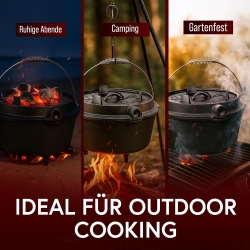 Gusskönig Eingebrannter Dutch Oven Set 7L mit Füße