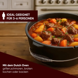 Gusskönig Eingebrannter Dutch Oven Set 7L ohne Füße