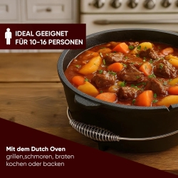 Gusskönig Eingebrannter Dutch Oven Set 12L mit...