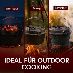 Gusskönig Eingebrannter Dutch Oven Set 12L ohne Füße