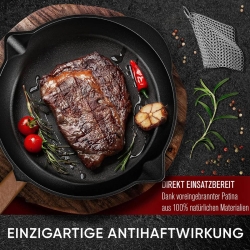 Gusskönig Eingebrannte Gusseisenpfanne 30cm