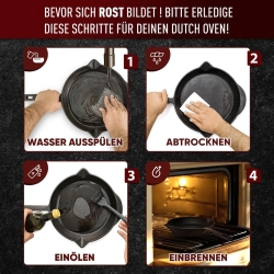 Gusskönig Eingebrannte Gusseisenpfanne 30cm