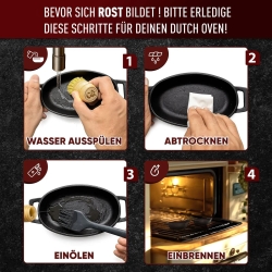 Gusskönig Eingebrannte Oval Mini Gusseisen Pfanne 6x...