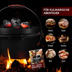 Gusskönig Klassisch Dutch Oven Set 9 L ohne Füße