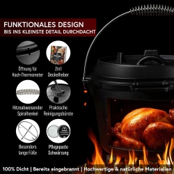 Gusskönig Klassisch Dutch Oven Set 7 L ohne Füße