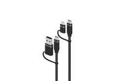 Alogic USB C Adapterkabel lightning 4-in-1 100W 1,5m schwarz