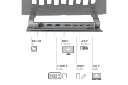 Club3D Laptopständer mit USB-C HUB 100W 360° 4K60Hz