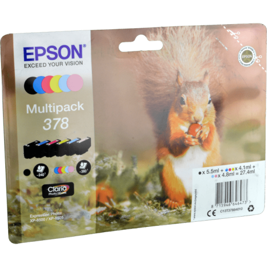 6 Epson Tinten C13T378840 Multipack KCMY LC LM 378