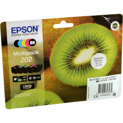 5 Epson Tinten C13T02E740 Multipack KCMY PBK 202