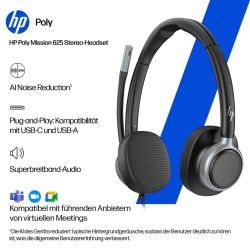 Poly Mission 615 Mono Teams USB-C/A bulk