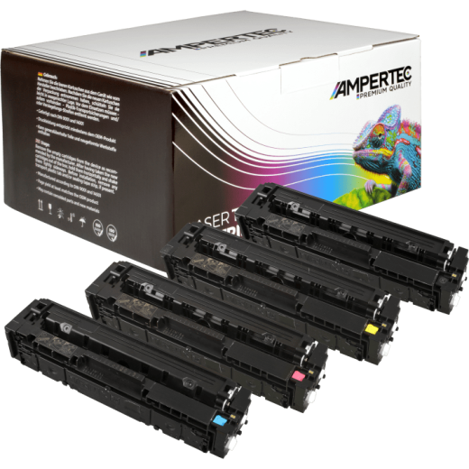 4 Ampertec Toner ersetzt Canon 045H Multipack KCMY