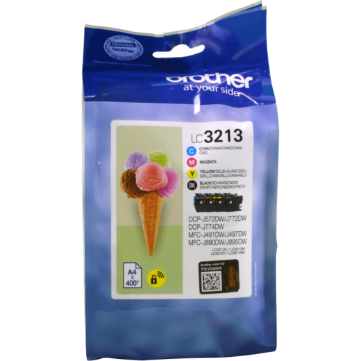 4 Brother Tinten LC-3213VALDR Multipack KCMY