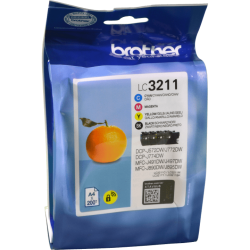 4 Brother Tinten LC-3211VALDR Multipack KCMY