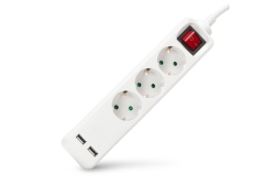 Entac Steckdosenleiste 3fach mit USB 1,5m Schalter...