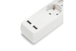 Entac Steckdosenleiste 3fach mit USB 1,5m Schalter weiß