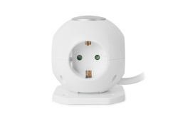 Entac Steckdosenball 3fach mit USB 1,5m Schalter weiß
