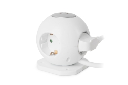 Entac Steckdosenball 3fach mit USB 1,5m Schalter weiß
