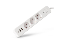 Entac Steckdosenleiste 3fach 2x USB-A & 1 USB-C, 1,5m...