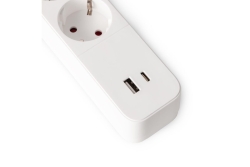 Entac Steckdosenleiste 4fach 1x USB-A & 1 USB-C, 1,5m weiß
