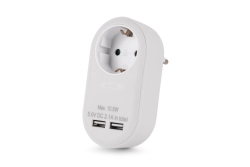 Entac Steckdosenadapter + 2x USB-A weiß