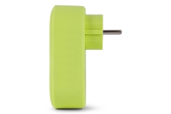 Entac Steckdosenadapter + 2x USB-A lime