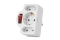 Entac Steckdosenadapter 2x Euro 1x Schukon Schalter weiß