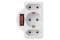 Entac Steckdosenadapter 2x Euro 1x Schukon Schalter weiß