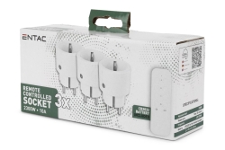 Entac IR Steckdoseadapter Ferngesteuert, 3er Set weiß