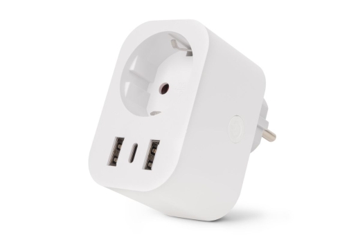 Entac WIFI Steckdosenadapter 1-fach mit 2x USB-A/1x USB-C