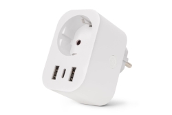 Entac WIFI Steckdosenadapter 1-fach mit 2x USB-A/1x USB-C