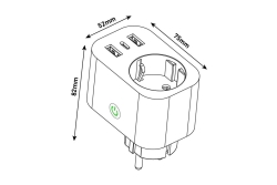 Entac WIFI Steckdosenadapter 1-fach mit 2x USB-A/1x USB-C