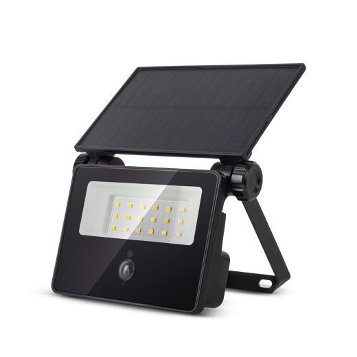 Entac LED-Flutlicht Akku und Solarfunktion 400lm PIR-Sensor