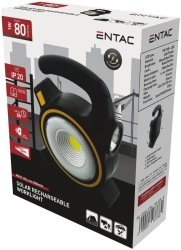 Entac LED Arbeitsleuchte Solar mit Powerbank