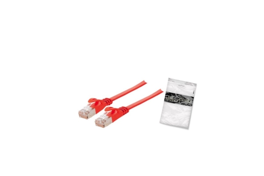Shiverpeaks RJ45 Patchkabel flach, CAT7 Roh, slim, 7,5m rot