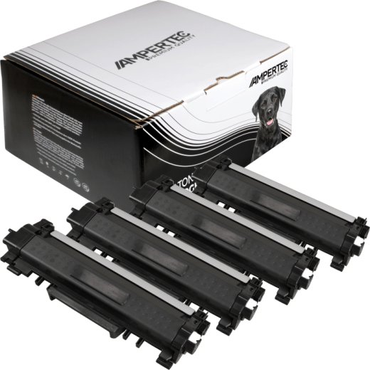4 Ampertec Toner ersetzt Brother TN-2410 Multipack schwarz