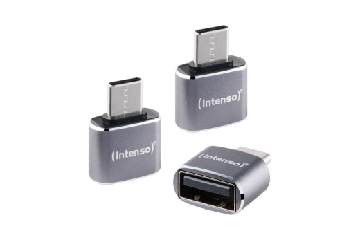 Intenso 3-pack USB Adapter USB-A -> USB-C C480C Aluminium